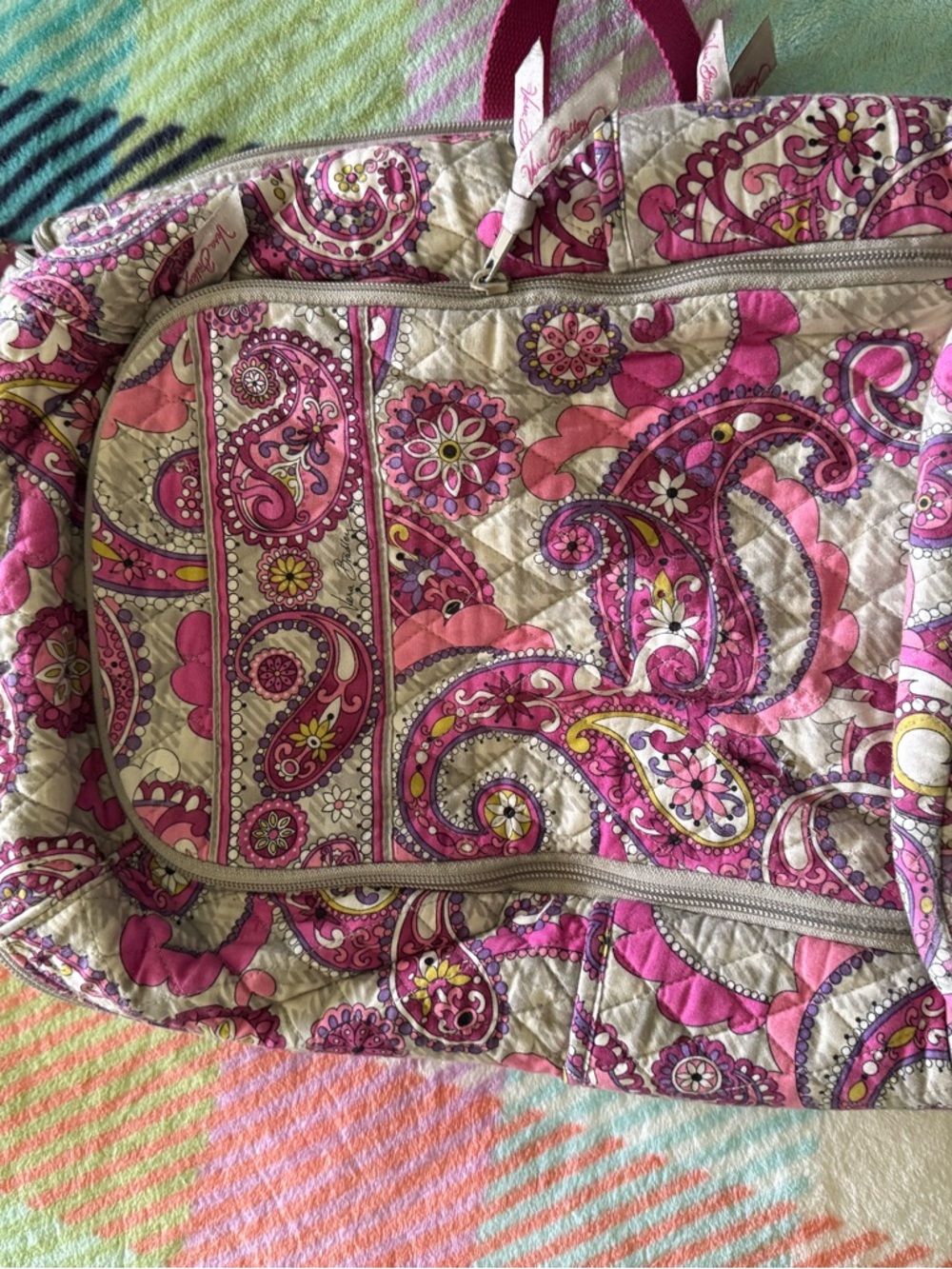 Vera Bradley Patsley Meets Plaid Tan Laptop Backpack